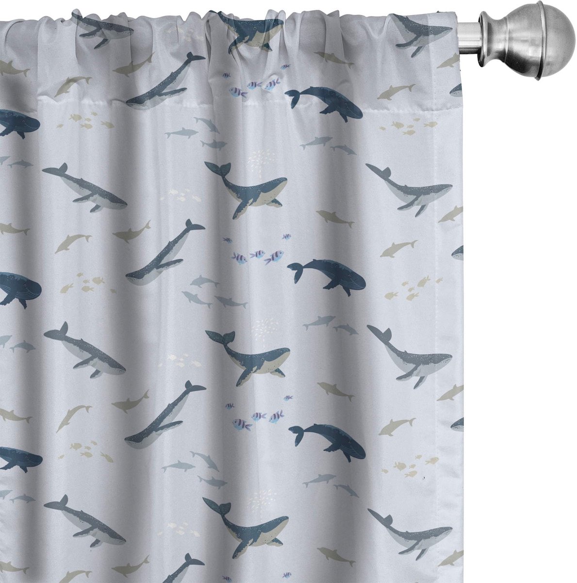 ABAKUHAUS Gordijnen – Wale & Vissen – 2x75x175 cm – Mikrofaser Pastel Lila