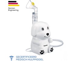 Beurer IH 24 Kids Aerosoltoestel kinderen - Vernevelaar - Inhalator voor Baby’s & Kinderen - Hond Dr. Dog - Persluchttechnologie - Incl. Siliconenmaskers & Accessoire-set - Medisch Apparaat - 5 Jaar Garantie