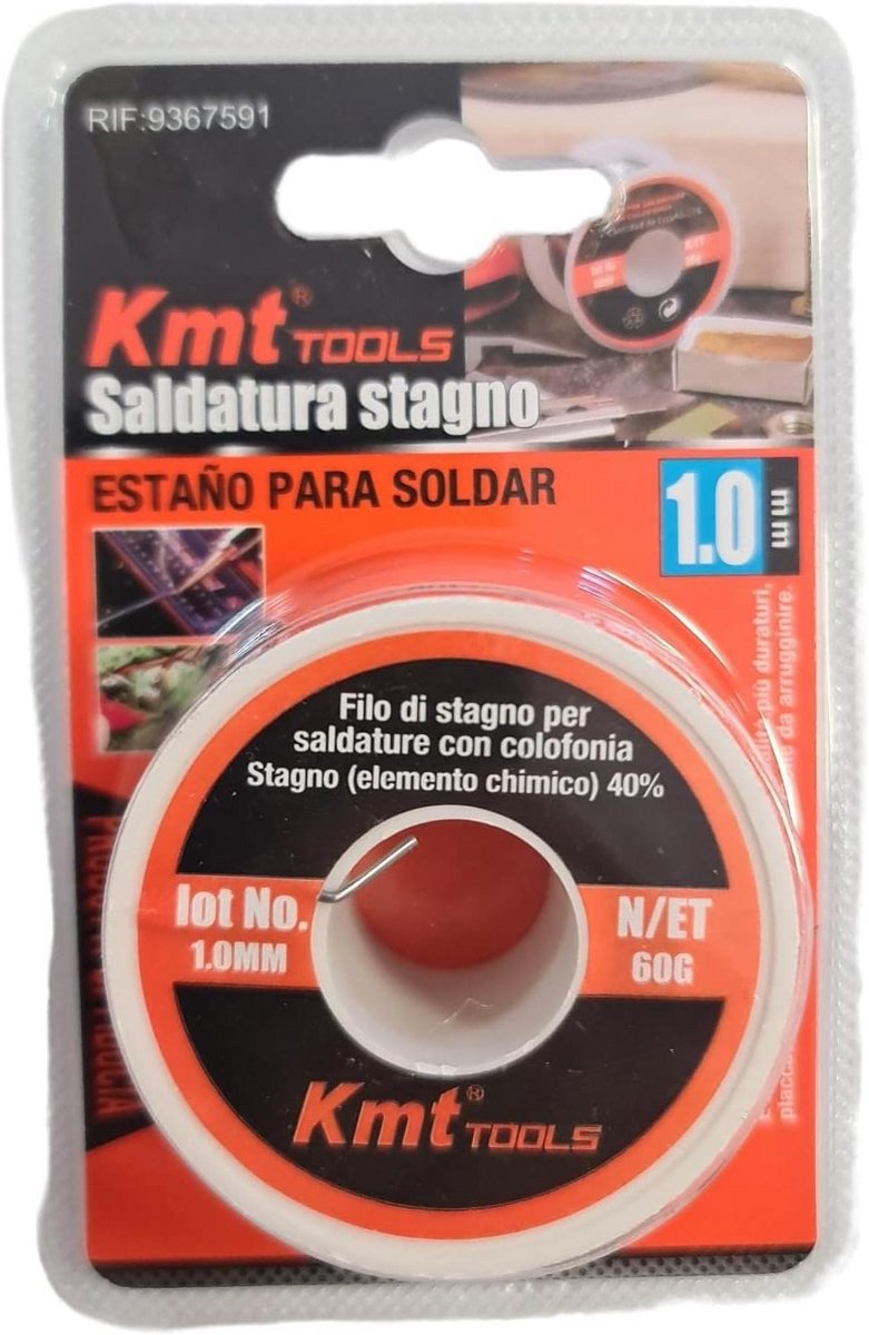 Soldeertin draad spoel 60 gram loodvrij 1 mm dikte