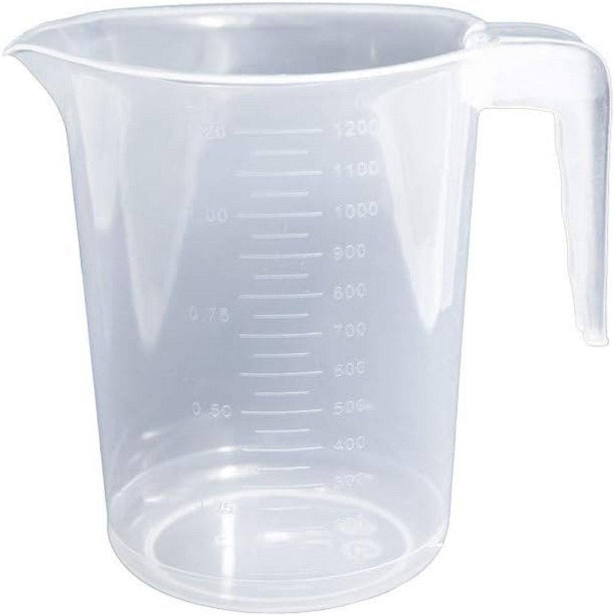 Kunststof maatbeker met inhoud van 1,2 liter voor in de magnetron
