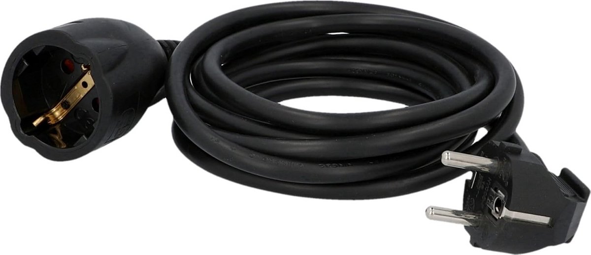 Geaarde Verlengkabel 3 Meter Zwart H05VV-F 1,5mm² IP20