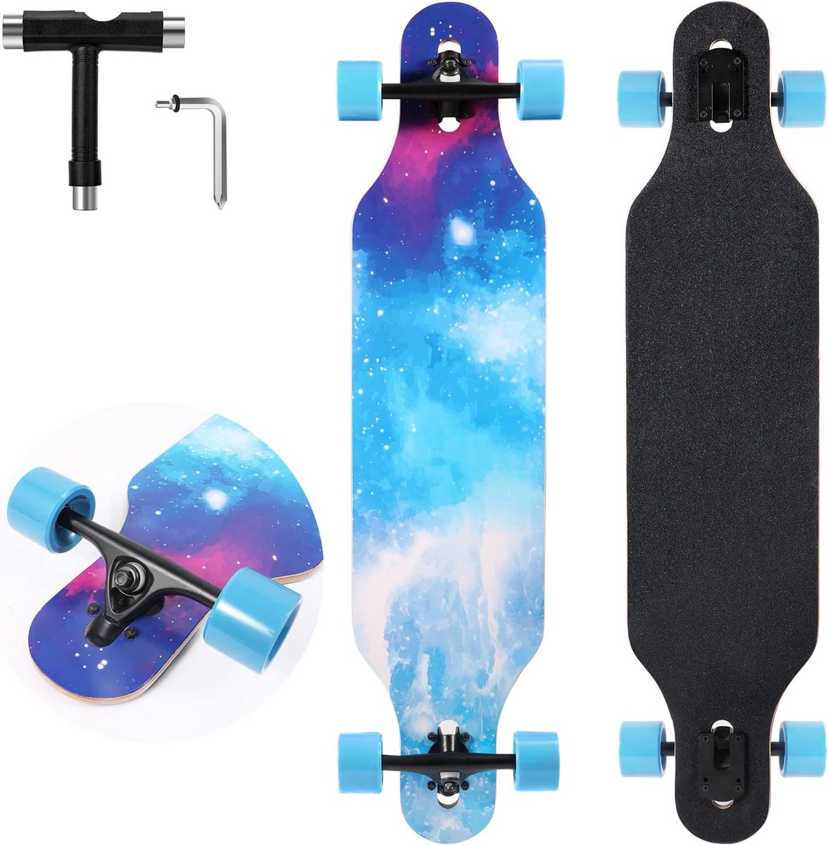 Drop Through Longboard Skateboard 41 inch Compleet Hoge Snelheid Lagers