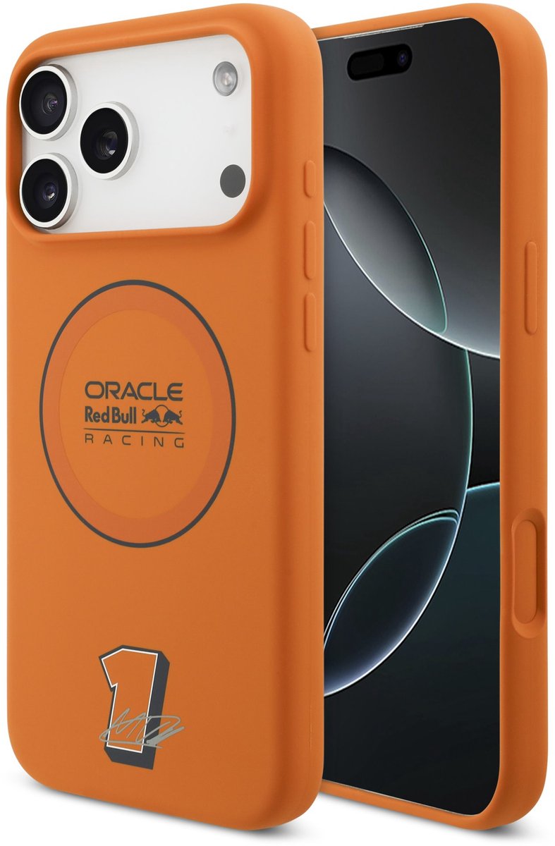Red Bull Racing Silicone Red Ring Back Cover hoesje met MagSafe voor Apple iPhone 17 Pro Max - Oranje