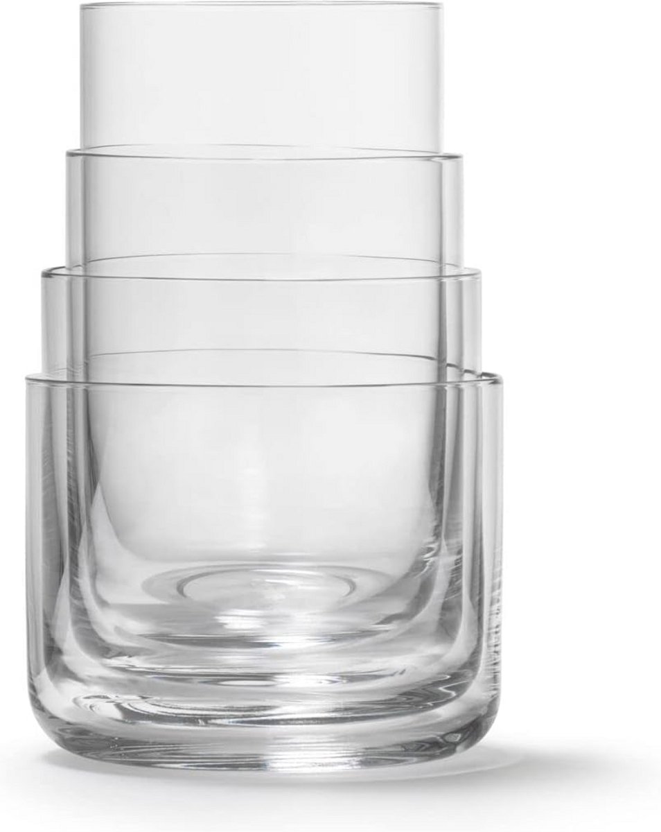 Set van 4 Kristalglazen 290 ml Stapelbaar en Vaatwasserbestendig