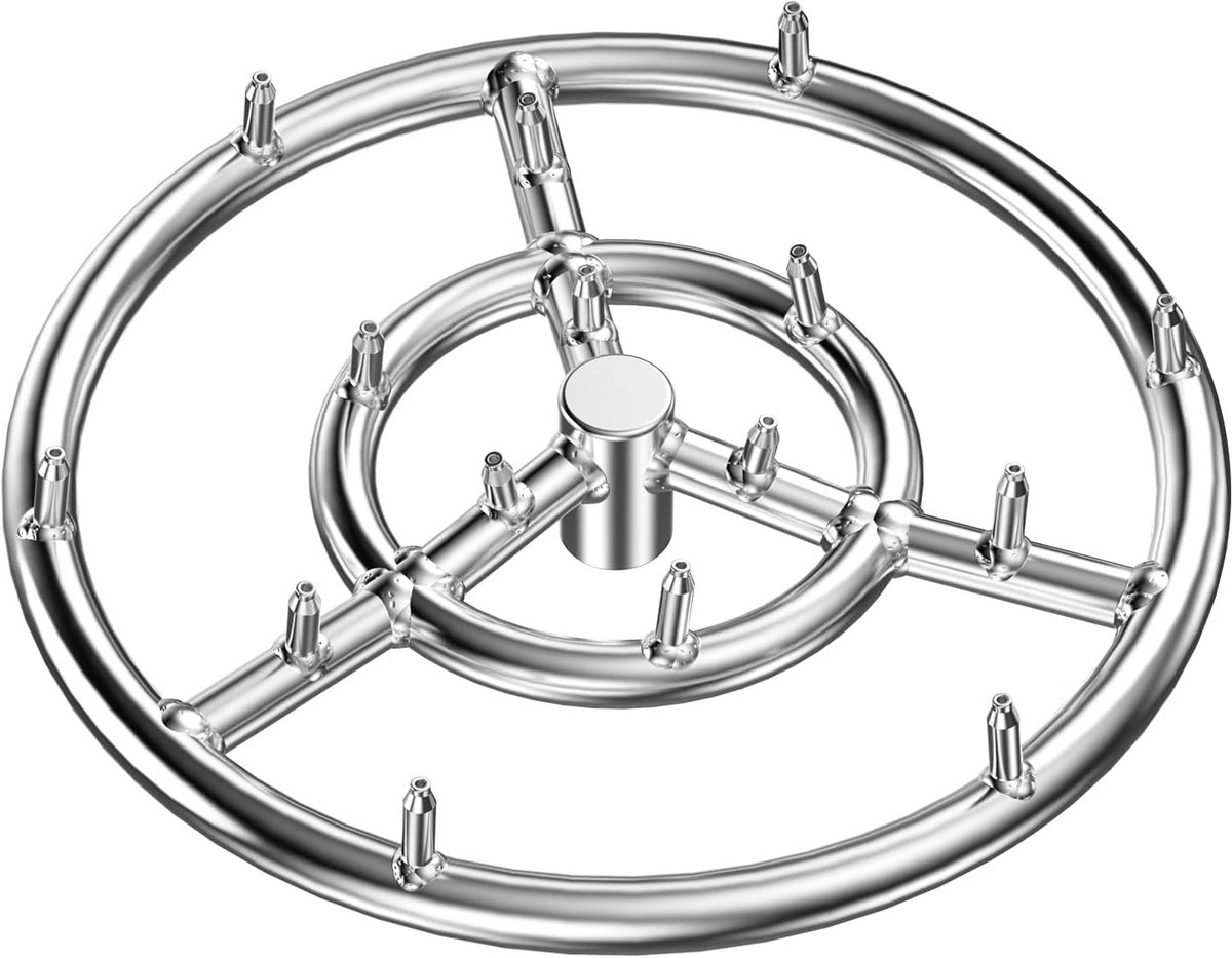 Ronde 12-inch RVS Vuurkorf Branderring voor Hoge Vlammen