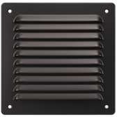 3BMT® Ventilatierooster Zwart - Vierkant Luchtrooster - Ventilatie Rooster - Schoepenrooster & Lamellenrooster - 16,5 X 16,5 Buitenzijde