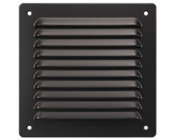 3BMT® Ventilatierooster Zwart - Vierkant Luchtrooster - Ventilatie Rooster - Schoepenrooster & Lamellenrooster - 16,5 X 16,5 Buitenzijde