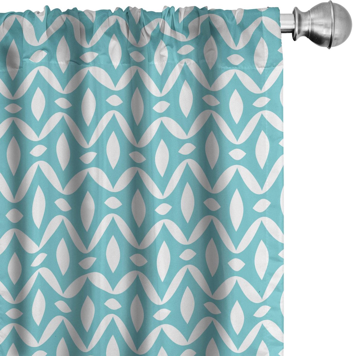 ABAKUHAUS Abstrakt Voorhangen – 2x75x225 cm – Seafoam/Wit Zeegroen