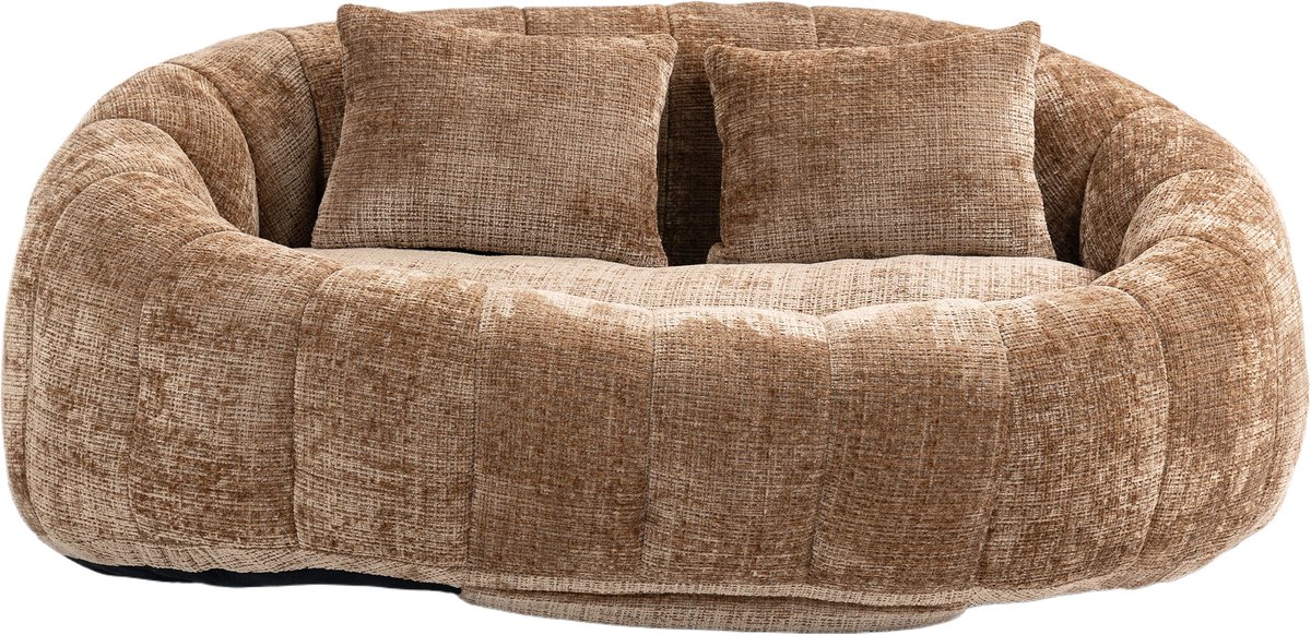 in& out door furniture Bonkenstoel Zitbank voor Volwassenen en Kinderen, Binnen & Buiten, Accent Vloer Zachte Lounge Stoel (koffiebruin Chenille)