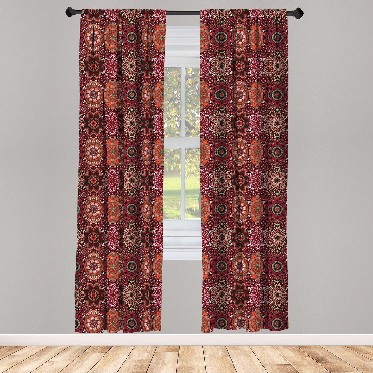 ABAKUHAUS – Marokkaanse gordijnen – 2x75x225 cm – Groene Rubin