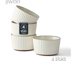 Set van 4 Kommen (Ø11cm / 400ml) Ontbijtkommen, Soepkom, Mueslikom, serviesset 4 persoons, Geschikt voor restaurants, feestlocatie, familiefeesten, banketten en picknicks, Magnetron-vaatwasserbestendig, Porselein