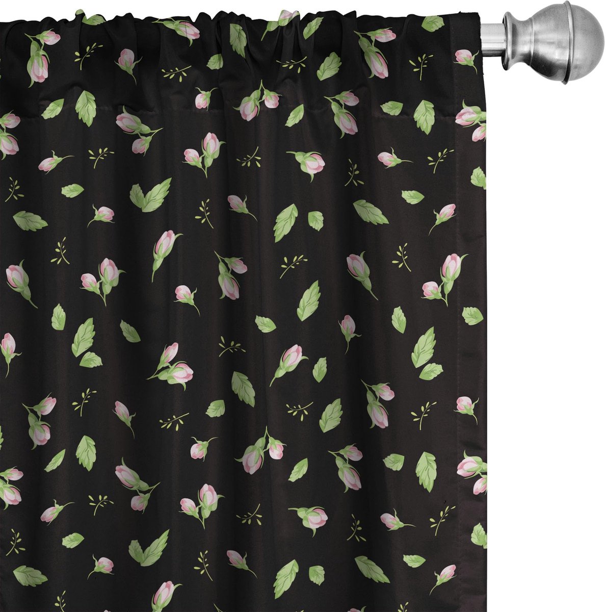 ABAKUHAUS Roze Gordijnen – 2x75x175 cm – Mikrofaser, Halve verduistering Blassgroen