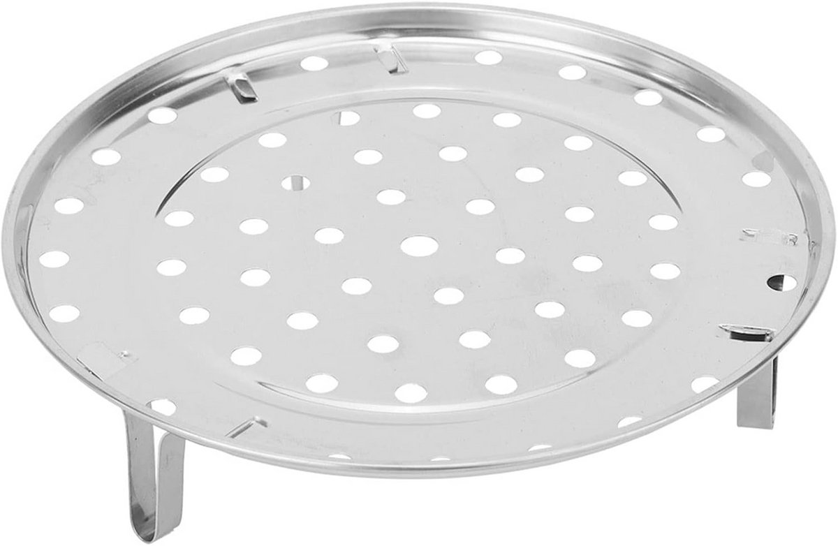 RVS Stoommand voor Koken - 22cm - Stoomrek voor Groenten, Vis & Dim Sum