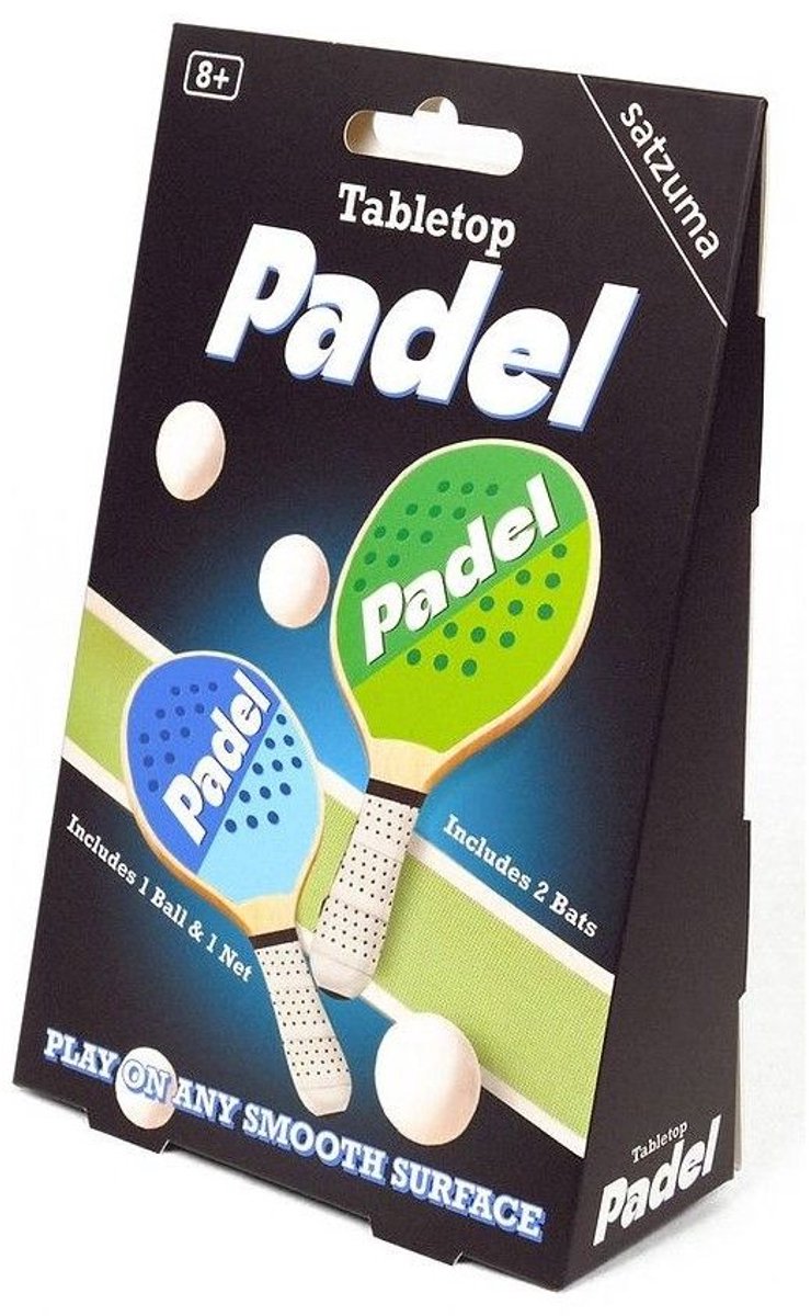 Satzuma - Tabletop Padel - set van 2 mini batjes, 1 bal, net en zuignappen