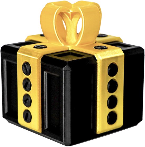 Geschenkdoos - Prank Cadeaudoos - Irritante geschenkdoos - met schroeven - Met 20 schroeven - Grove grappen geschenkdoos - 3D-geprinte echt irritante geschenkdozen - 6*6cm - Grappige Fidget Dozen - Kerstfestival - Zwart