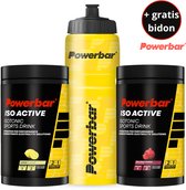 Powerbar sportdrank | IsoActive | GRATIS Powerbar bidon | 1x Lemon & 1x Red Fruit | 2x 600 gram - 2x9 liter