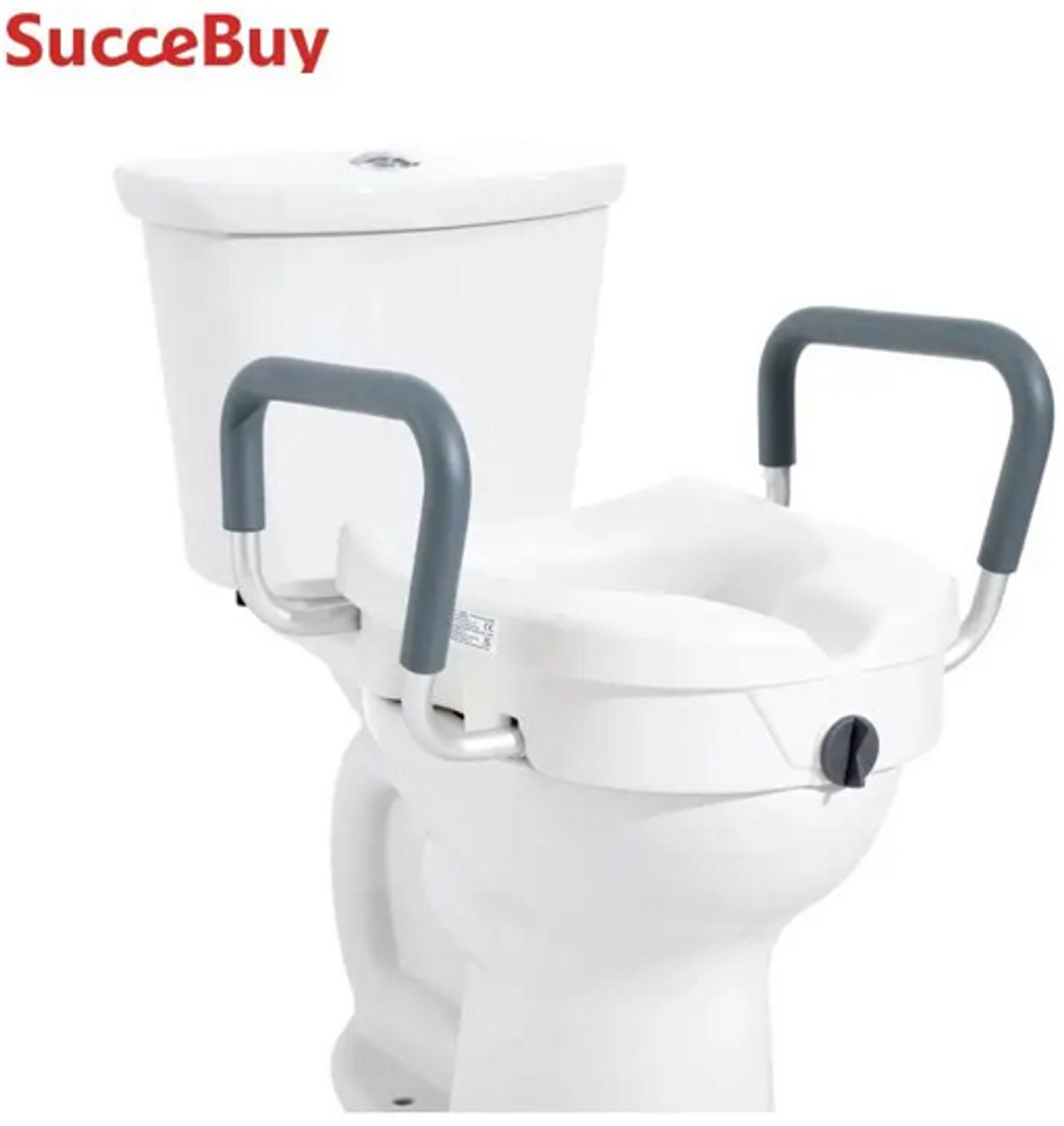 CYRO - Toiletverhoger - Toiletstoel - WC Verhoger - Verhoogde WC Bril - 136kg Belastbaar - met Armleuningen - voor Mobiliteitshulp