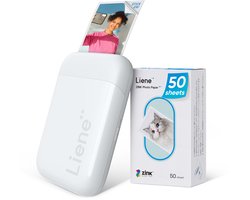 Liene - Pearl 2x3 Inch Photo Printer - Inclusief 50 vellen Zink foto papier (Wit)