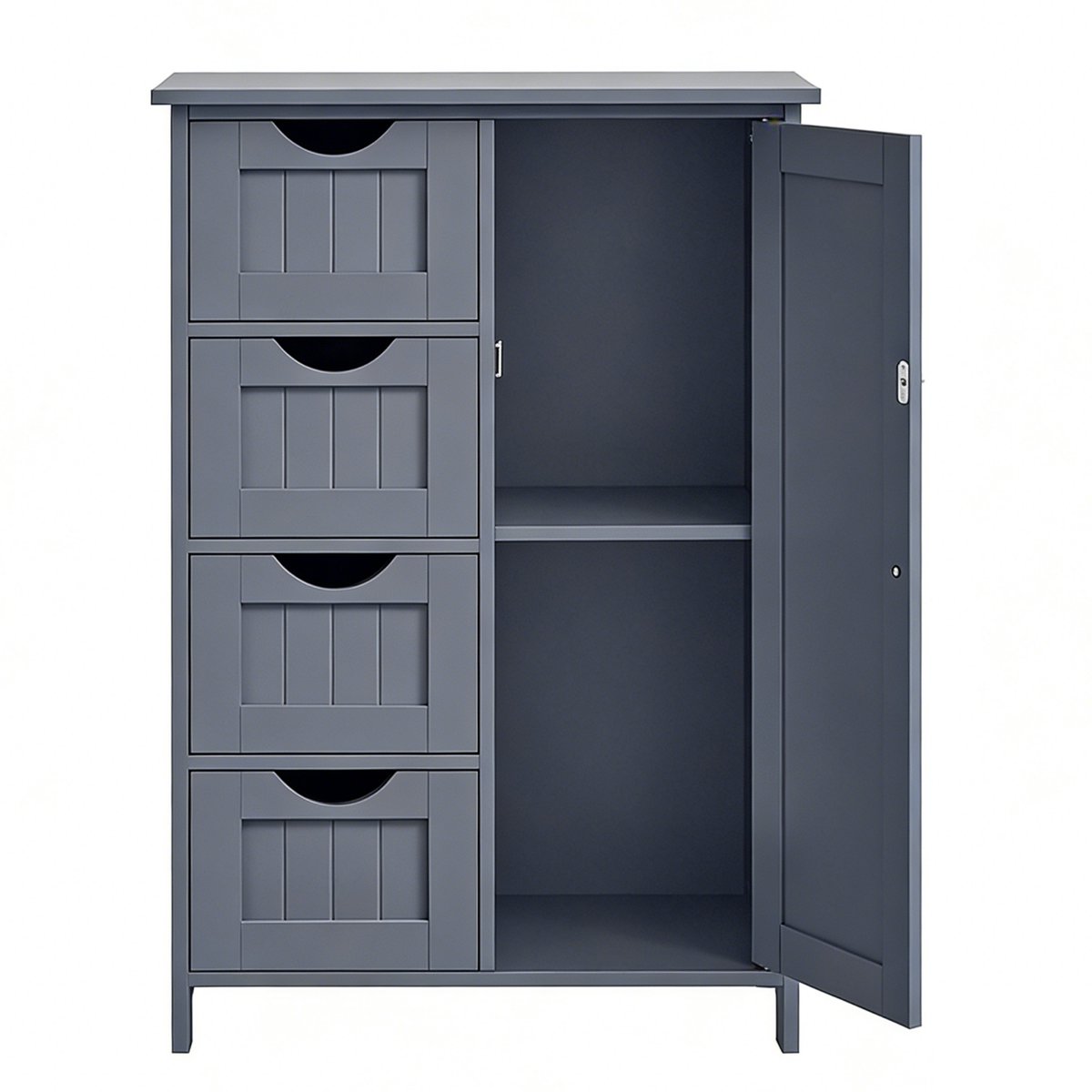 Opbergkast Bijzetkast Ladekast Badkamerkast 55 x 30 x 81 cm grijs Multifunctioneel Opbergg