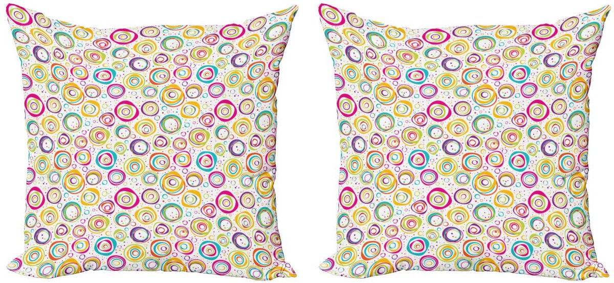 ABAKUHAUS Abstract Kussenhoes Set – 2x60x60 cm – Microvezel – Dubbelzijdig bedrukt – Veelkleurig Lila