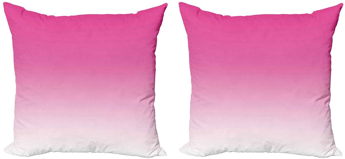 ABAKUHAUS Ombre Kussenhoes – Set 2x40x40 cm – Mikrofaser – Roze Rosa