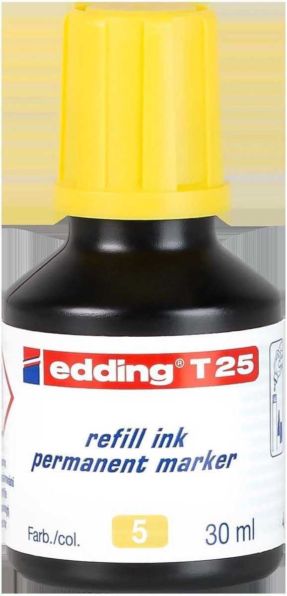 Navulinkt voor Permanent Markers - Geel - 30 ml - Eenvoudig Bijvullen