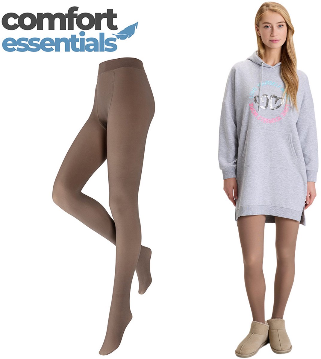 Fleece Panty - Skin Nude - Maat XXL - Thermo Panty Huidskleur - Anti ladder - Fleece Legging Dames