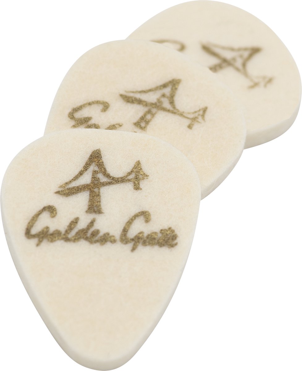 Golden Gate FP-1 Ukulele Vilten Plectrum - Wit - 3.20 mm - 3-pack
