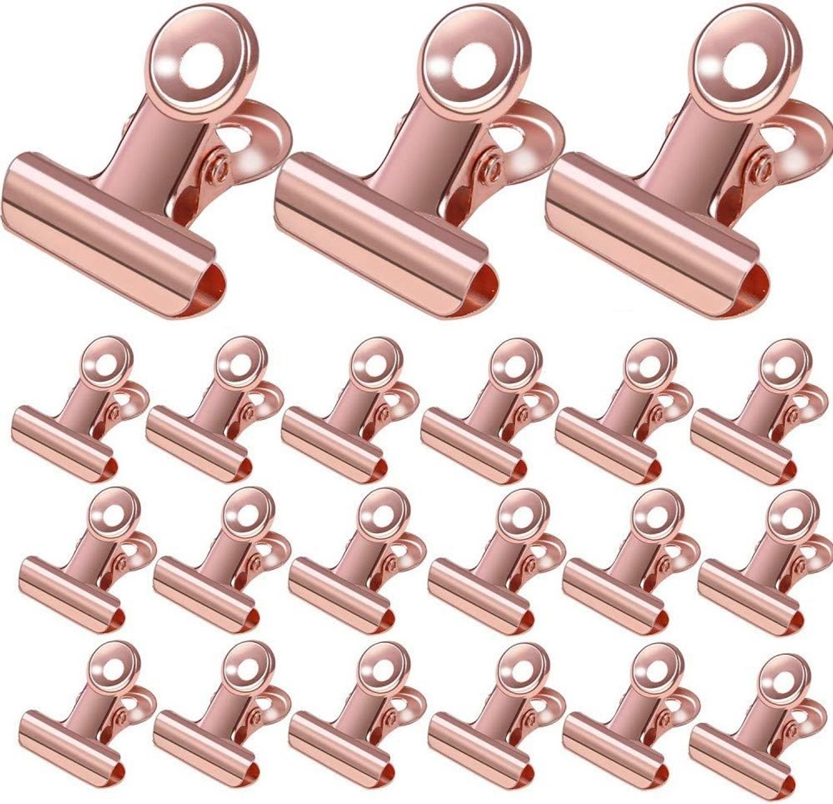 Set van 50 Roségouden Metalen Binderclips voor Papier, Tags en Keukenorganisatie