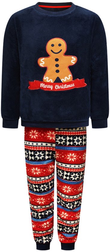 Kerst Lounge Set Donkerblauw Maat 122 128 - Kinderen - Jongens & Meisjes - Foute Kersttrui + kerstbroek