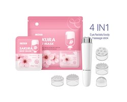 Koreaanse skincare routine - Beautytool - Gezichtmassage tool - Inclusief Opzetstukken - Met Koreaanse Skincare Maskers en collageen masker