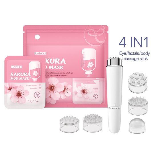 Koreaanse skincare routine - Beautytool - Gezichtmassage tool - Inclusief Opzetstukken - Met Koreaanse Skincare Maskers en collageen masker