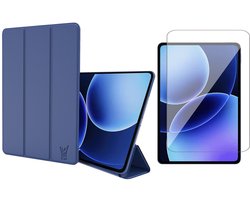 Hoes en Screenprotector geschikt voor Xiaomi Redmi Pad 7 / 8 / 7 Pro / 8 Pro – Smart Cover met Tri-Fold Stand – Schokbestendig – Auto Wake/Sleep – TPU Backcase – Blauw