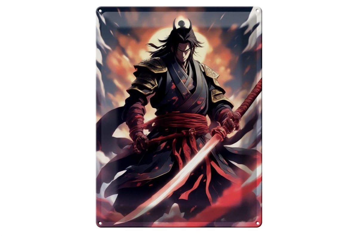 Blechschild 12x18cm Samurai der Windschneide
