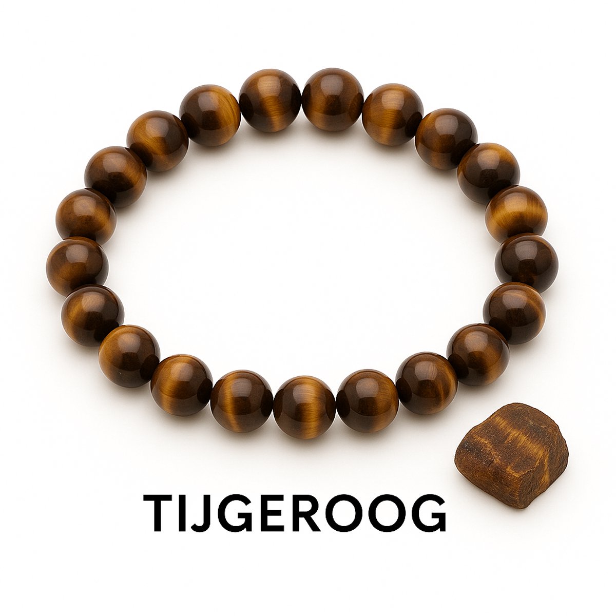 S4H® Tijgeroog Armband – 8 mm Edelsteen – 18 cm – Bescherming, Kracht & Zelfvertrouwen