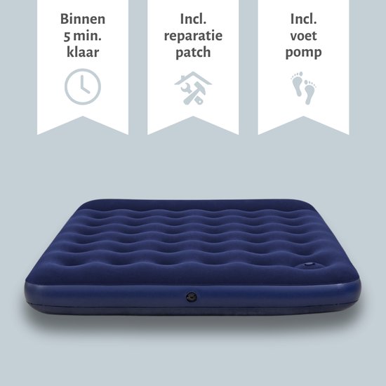 Bestway - Luchtbed - 2-Persoons - 152×203×28 cm - Blauw - Met Ingebouwde Voetpomp - 2-persoons Luchtbed - Campingbed - Buitenbed - Logeerbed - Voetpomp Luchtbed van Merkloos — afbeelding 3