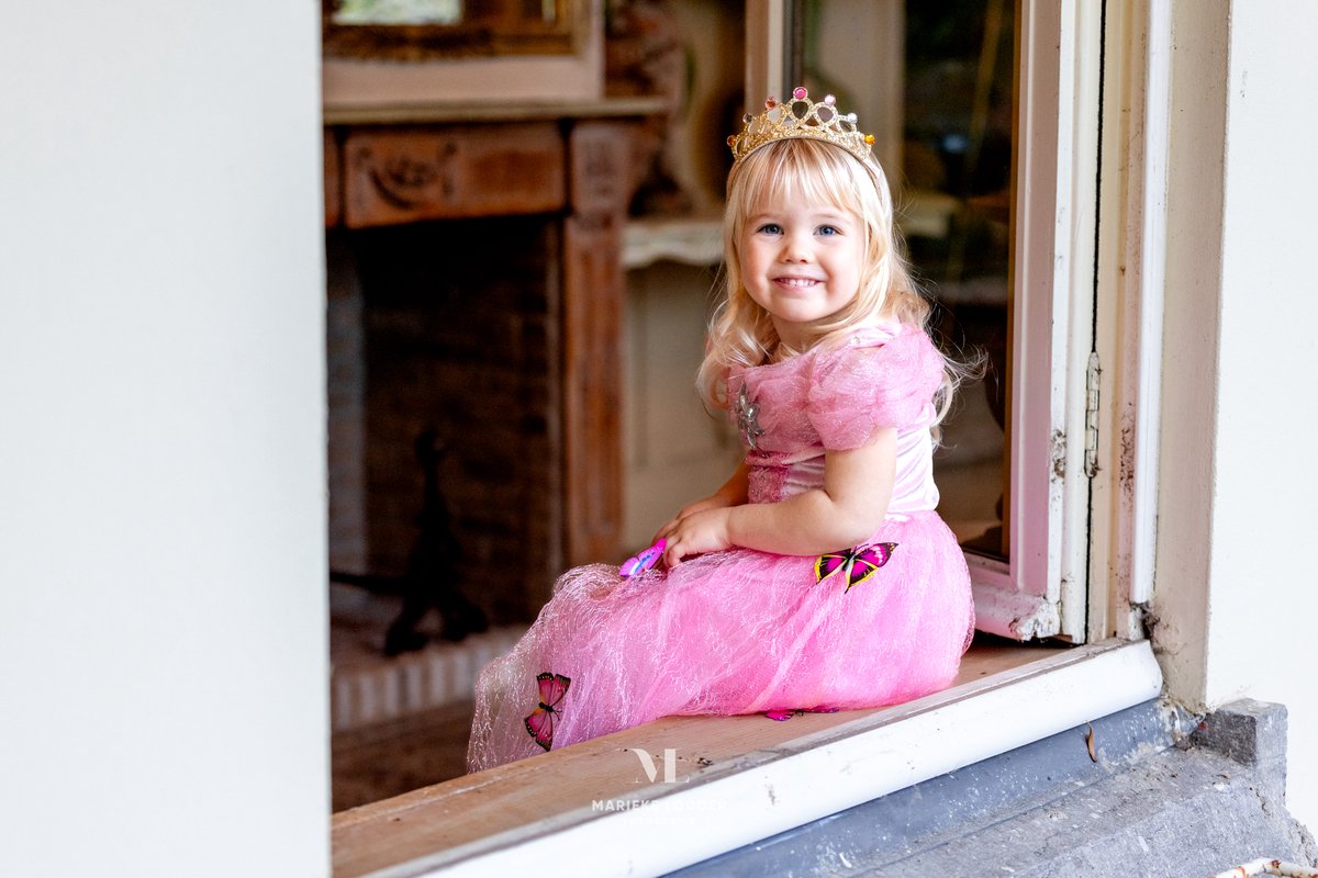 Prinsessenjurk meisje - Roze vlinders - Verkleedkleren meisje - Maat 92/98 - Accessoires - Roze jurk - Carnavalskleding kinderen - Het Betere Merk — afbeelding 3