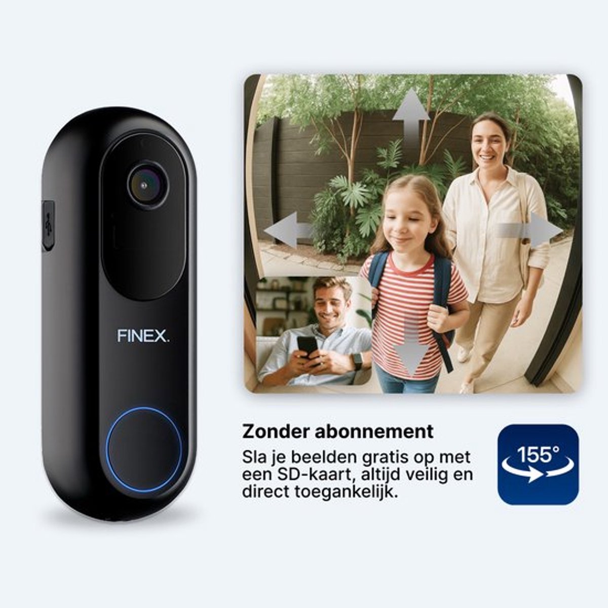 Finex Video Deurbel V2.1 - Inclusief Binnenbel - Vast stroom - afbeelding 2