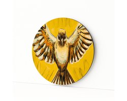 Vogel wandcirkel – aluminium – rond kunstwerk – 40x40 cm