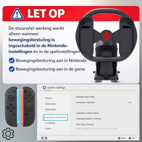 Turqero Stuurwiel voor Nintendo Switch 2 Joy Con - Race Stuur - Racing wheel - Nintendo Switch 2 Accessoires - Game Stuur voor Nintendo Switch 2 van Merkloos — afbeelding 2