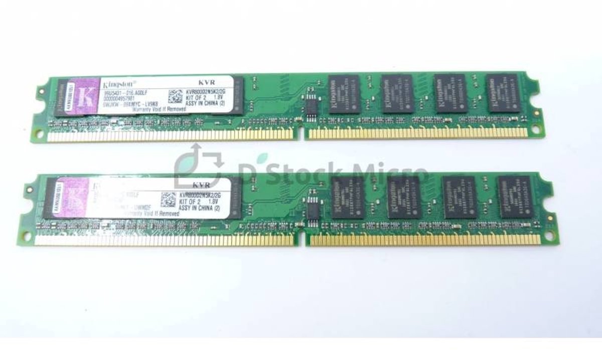 Kingston Kvr80D2N5K2/2G – 2Gb (2×1Gb) Ddr2 Dimm Desktop Geheugen-Kit –