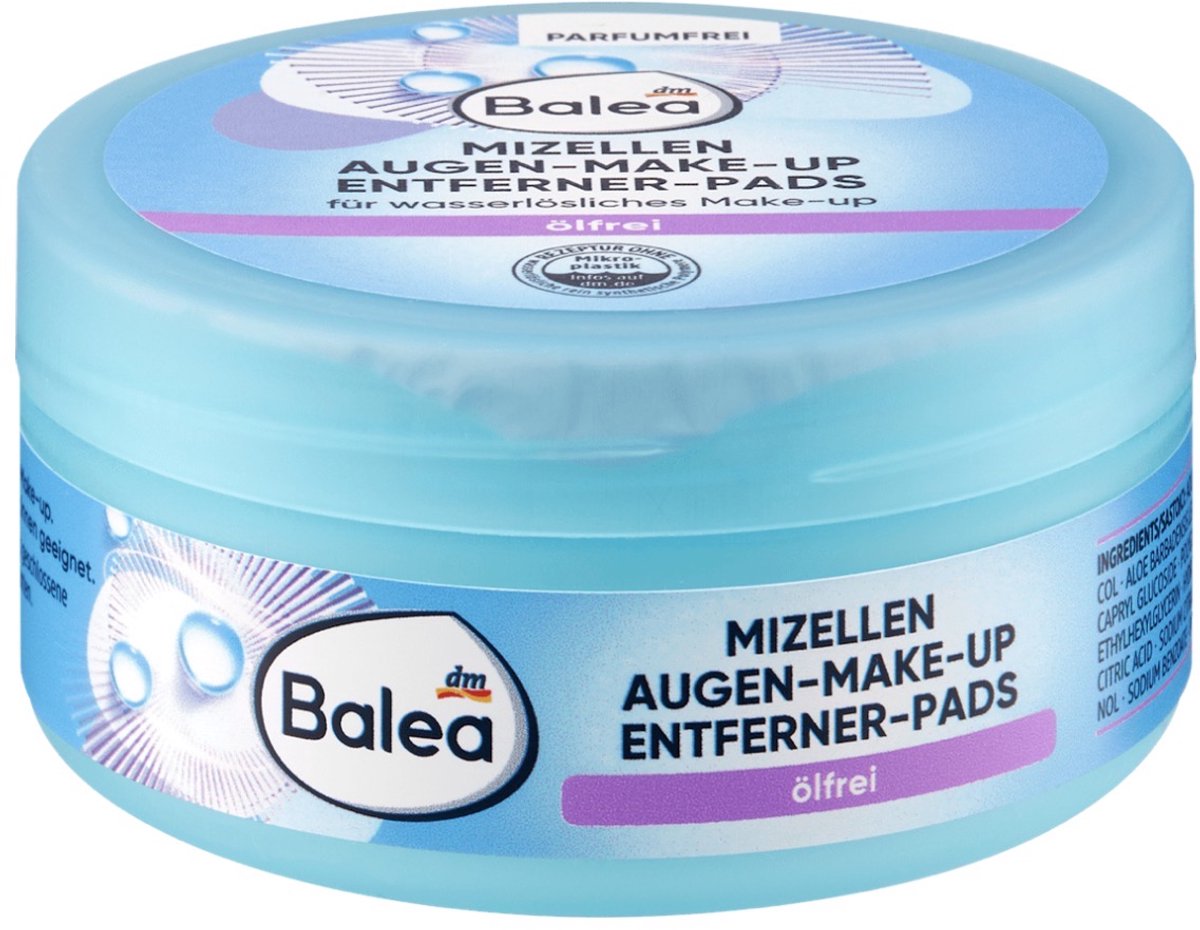 Balea Olievrije oogmake-up remover pads, 50 stuks