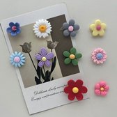 TLVX 10 stuks Leuke 3D Bloemen Magneten / Vrolijke Koelkast Magneten / Foto magneten / Whiteboard magneten / Speel- en Leer Magneten / School / Boodschappenlijst / Notitie / Memo bord / Kantoor / Schoolbord / Magnetisch / Gekleurde Bloem Magneetjes