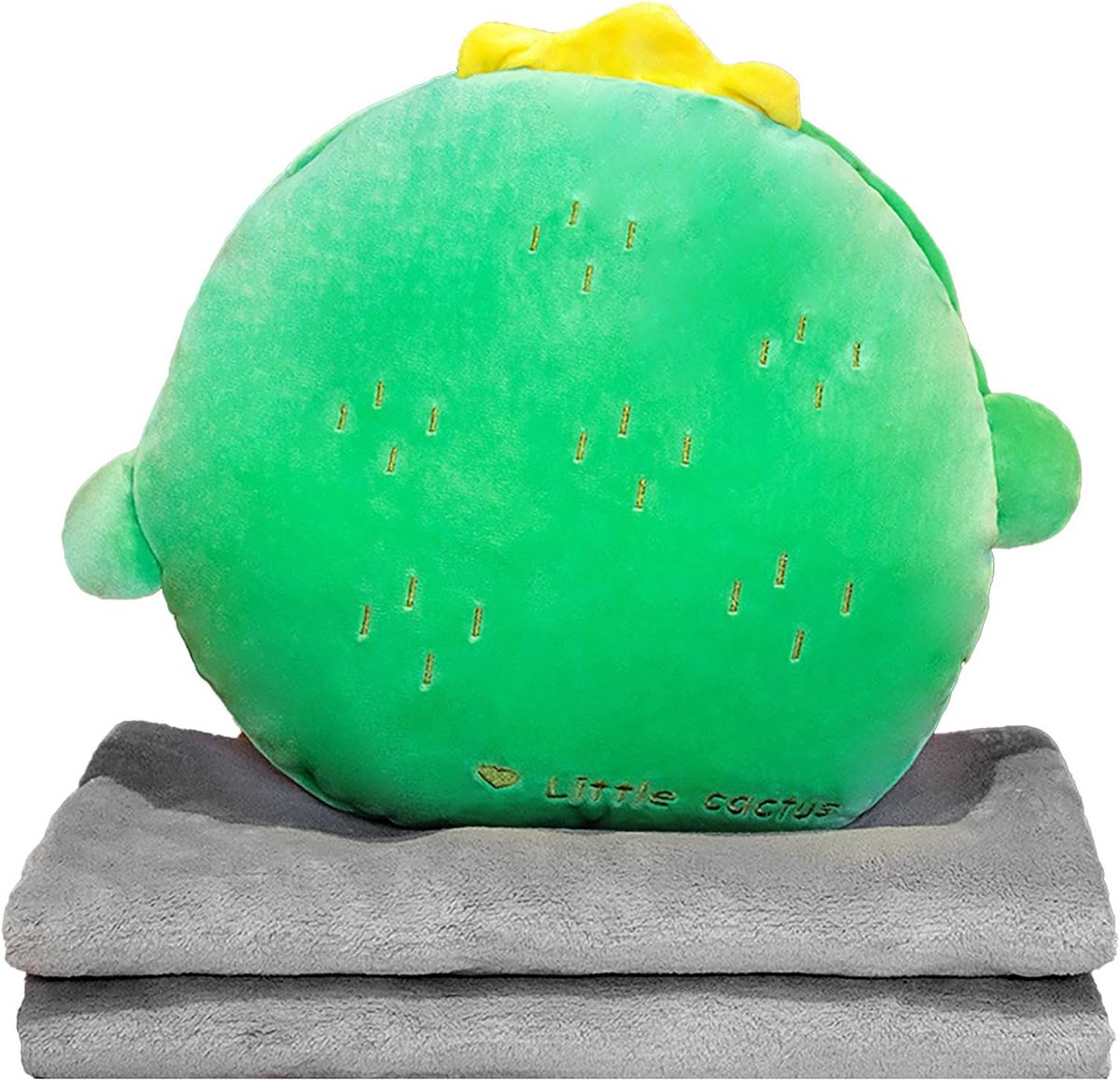 3-in-1 Reisdeken en Kussen voor Kinderen en Volwassenen - Cactus Design