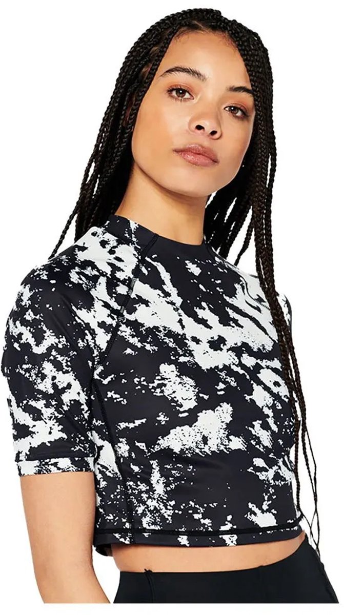 Superdry Run 3/4 Tight Crop T-shirt Met Korte Mouwen Vrouw Mono Etch