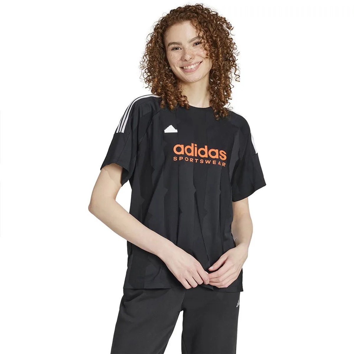Adidas Tiro Q3 Boyfriend T-shirt Met Korte Mouwen L Vrouw Zwart