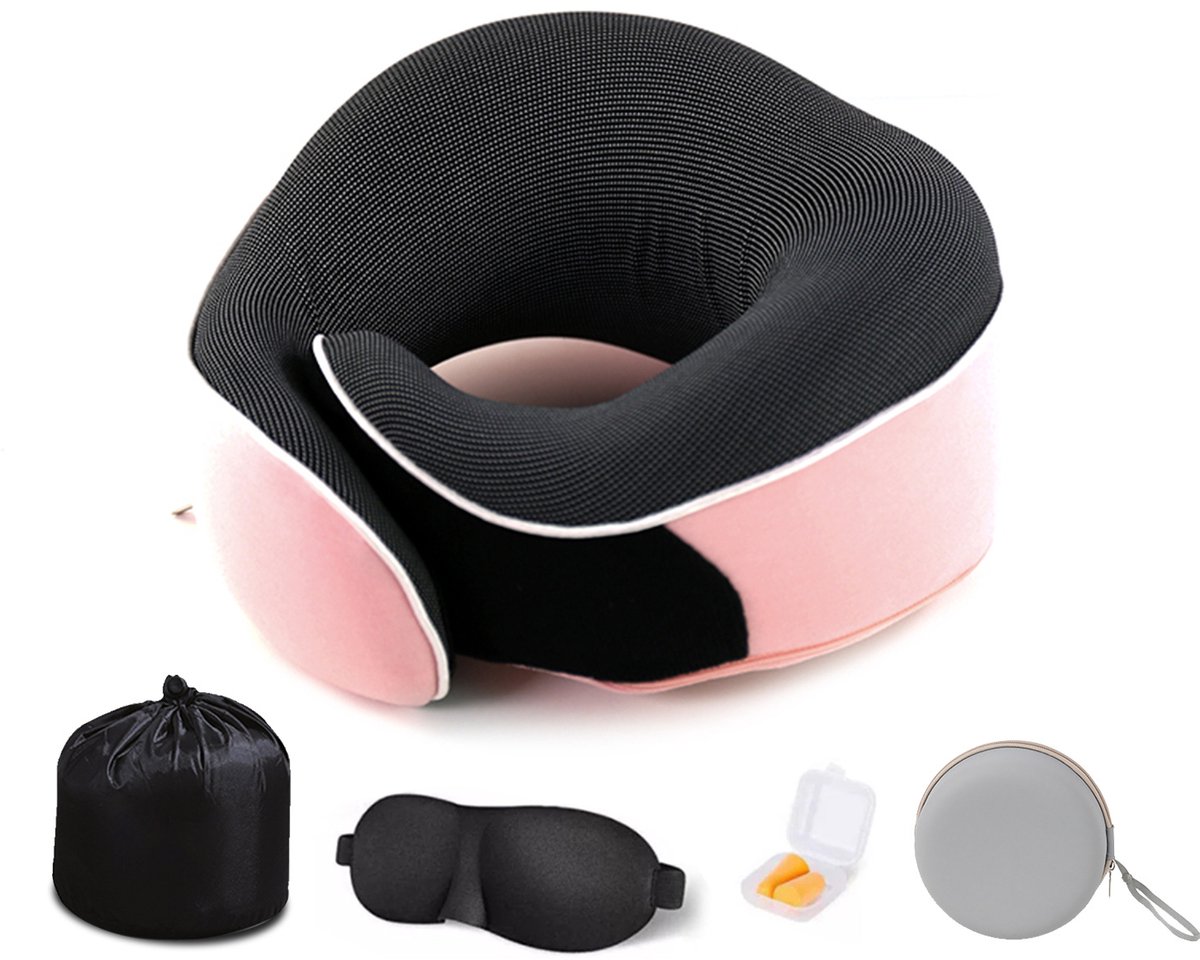 Draagbaar en opbergbaar U-vormig kussen van 28*28*14 cm - Ruimtebestendig traagschuim met langzame terugvering.