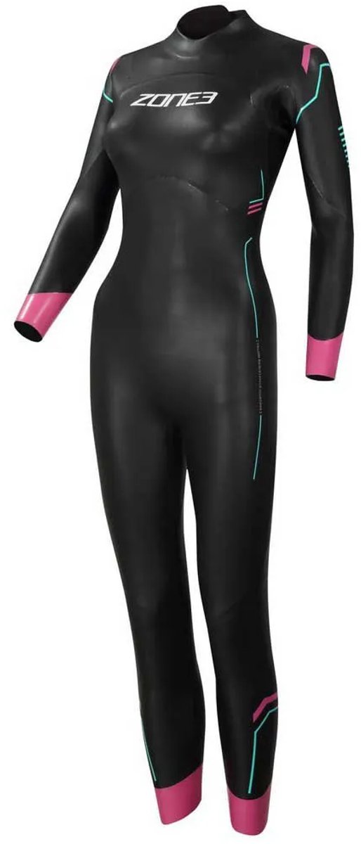 2026 Zone3 Dames Agile Swim Wetsuit - Black / Pink / Turqu