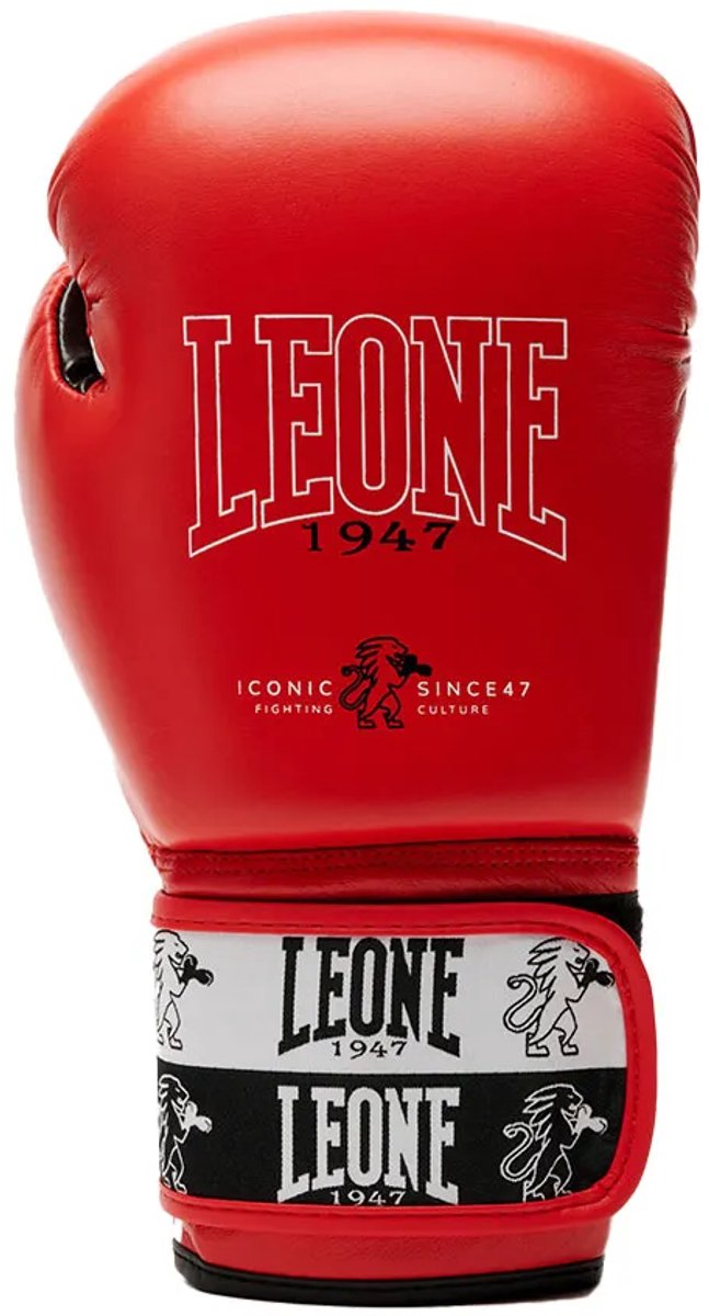 Leone1947 Iconic Kunstleren Bokshandschoenen Rood 14 oz