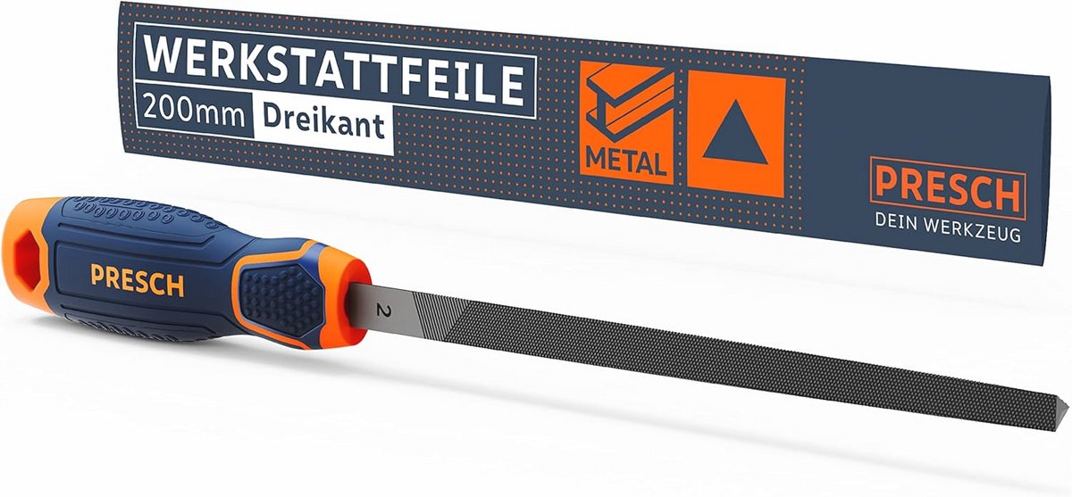 Driehoekige werkplaatsvijl - 200 mm hoogwaardige metalen vijl voor het bewerken van metaal en hout